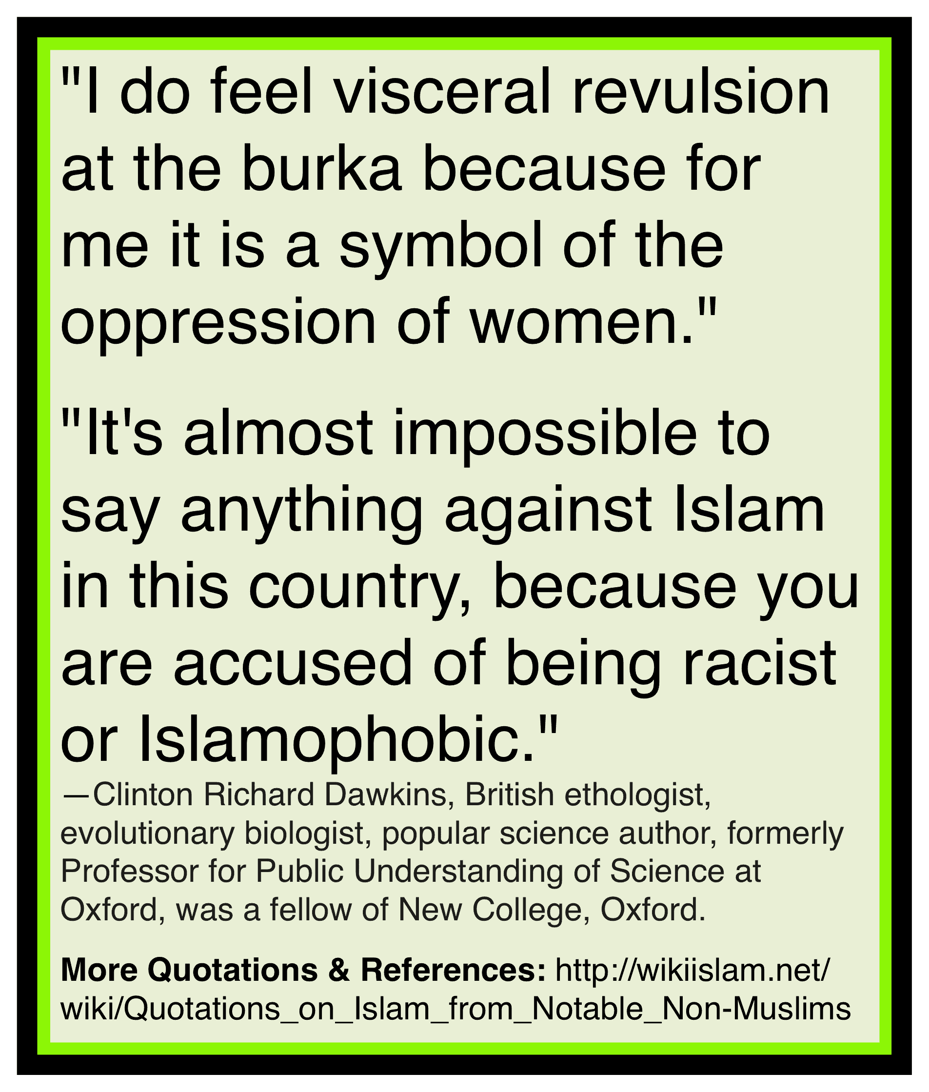 Hijab and burka repulsive