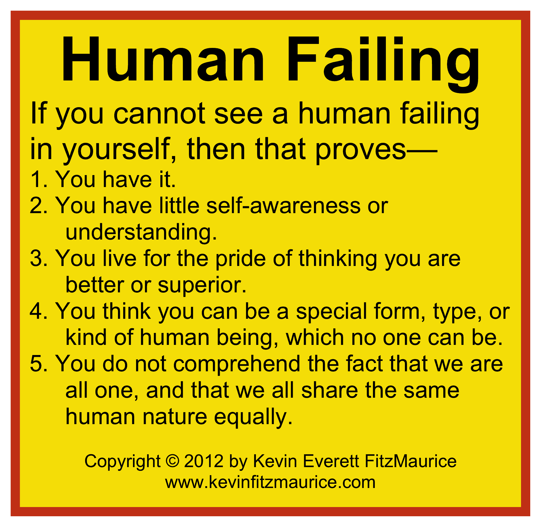 human failings universal