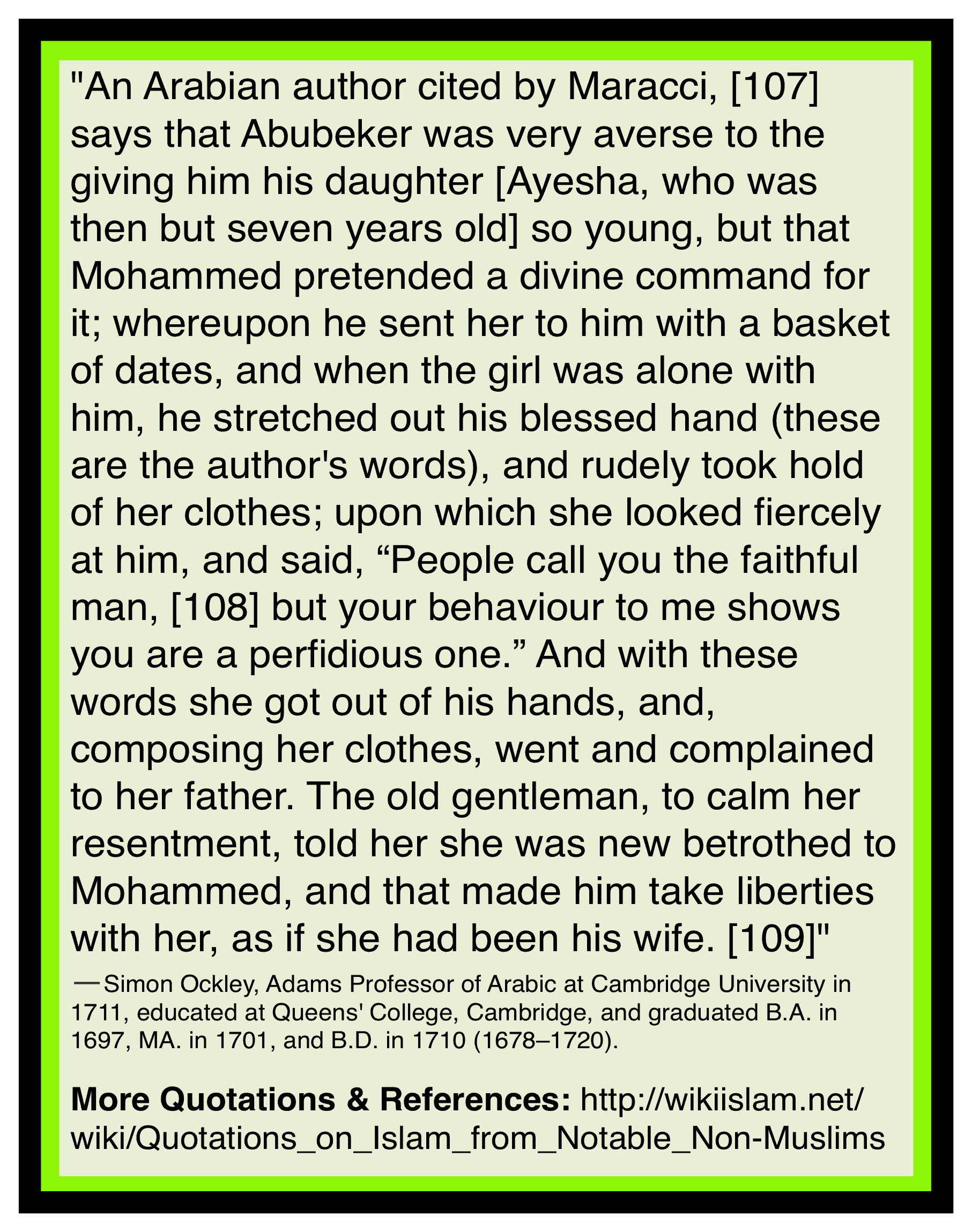 Muhammad was a pedophile