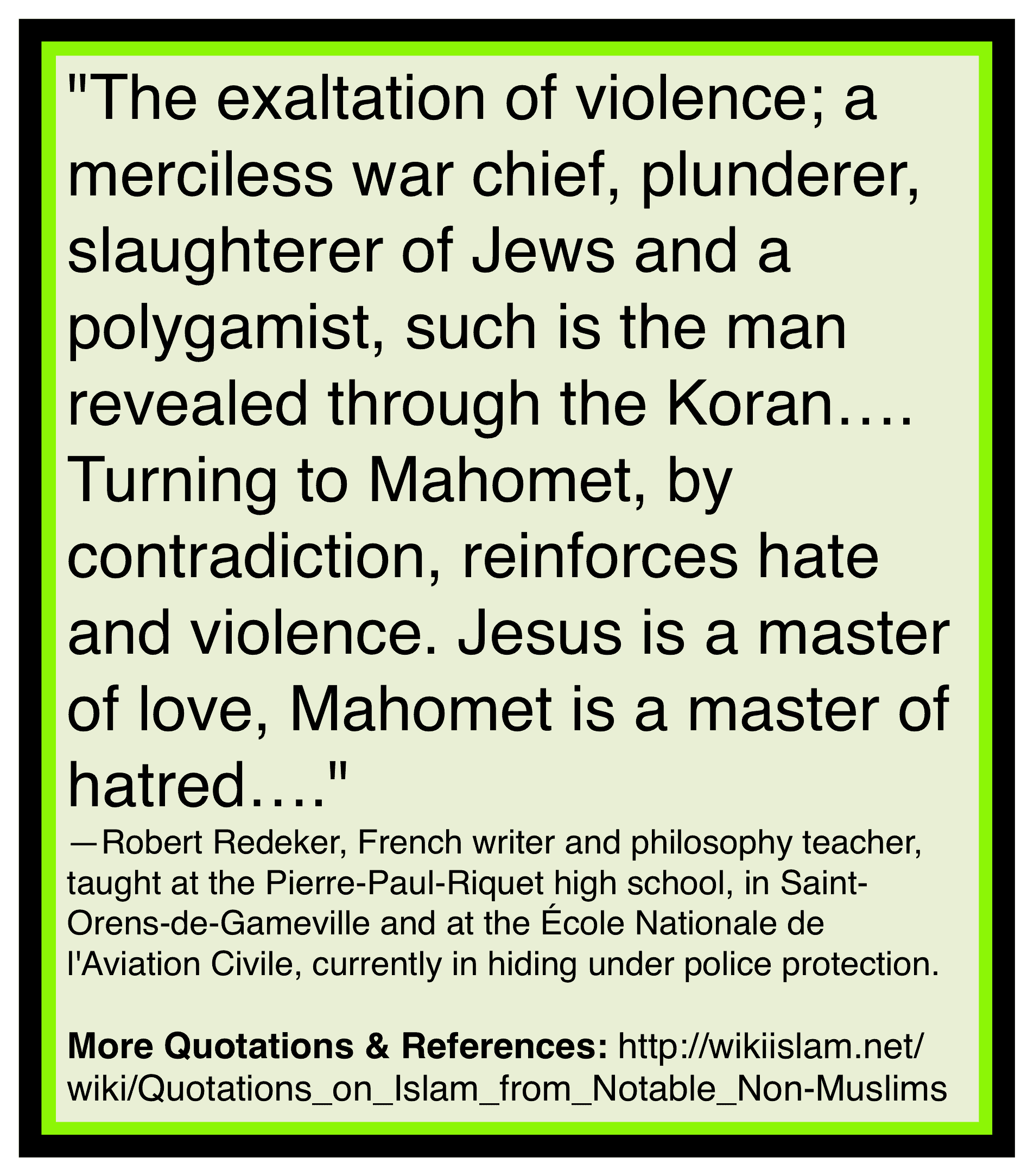 Muhammad is a warmonger