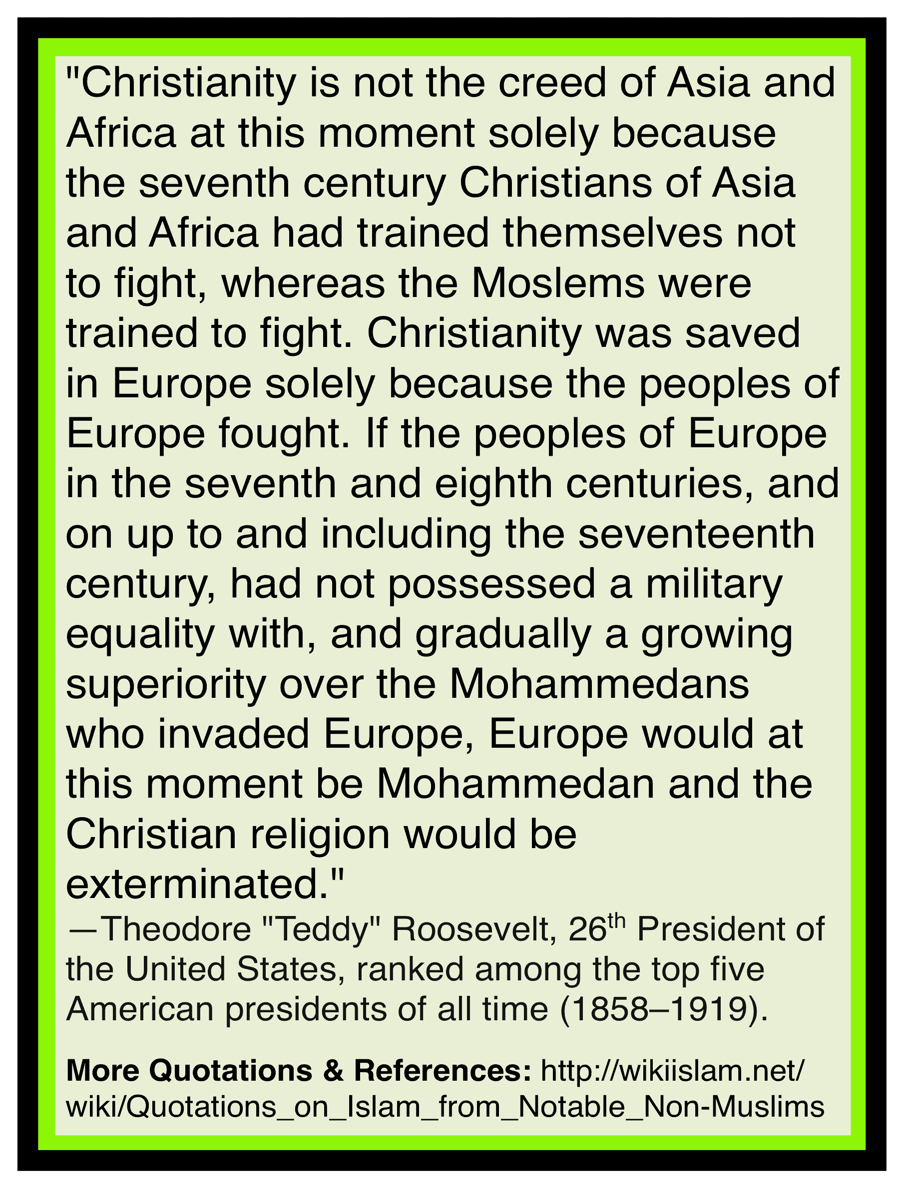Islam must be fought
