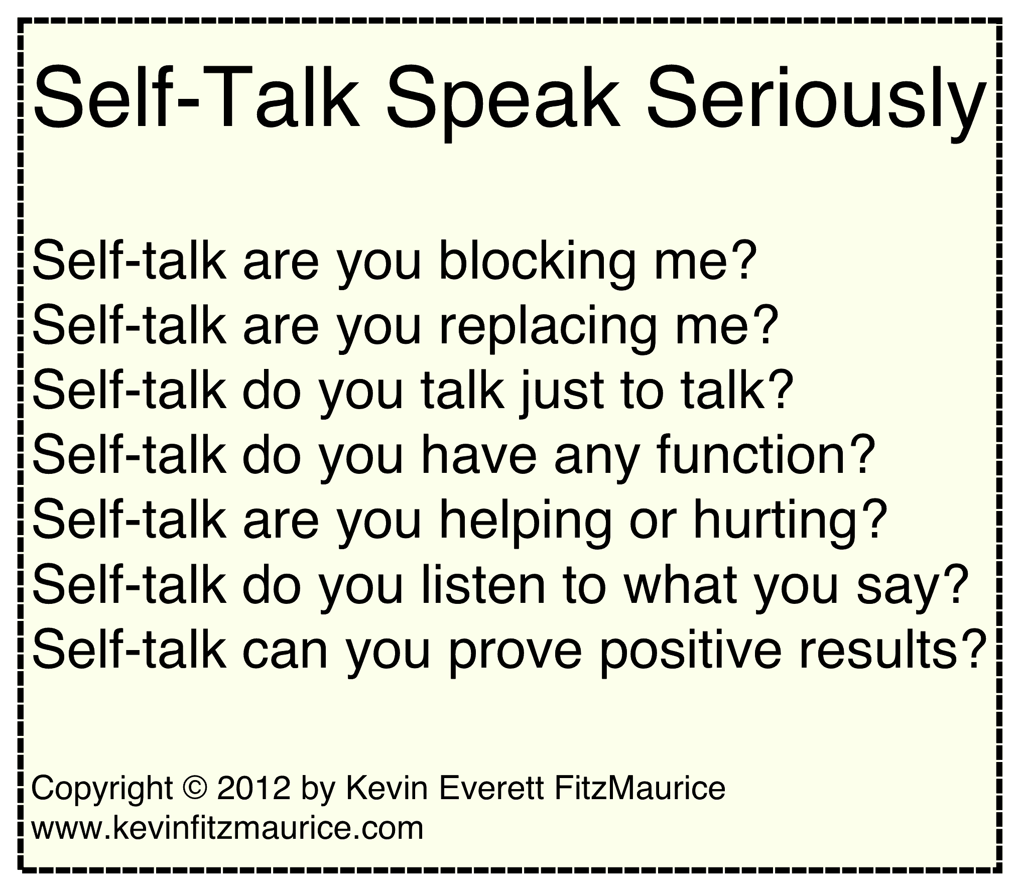 self-talk is madness