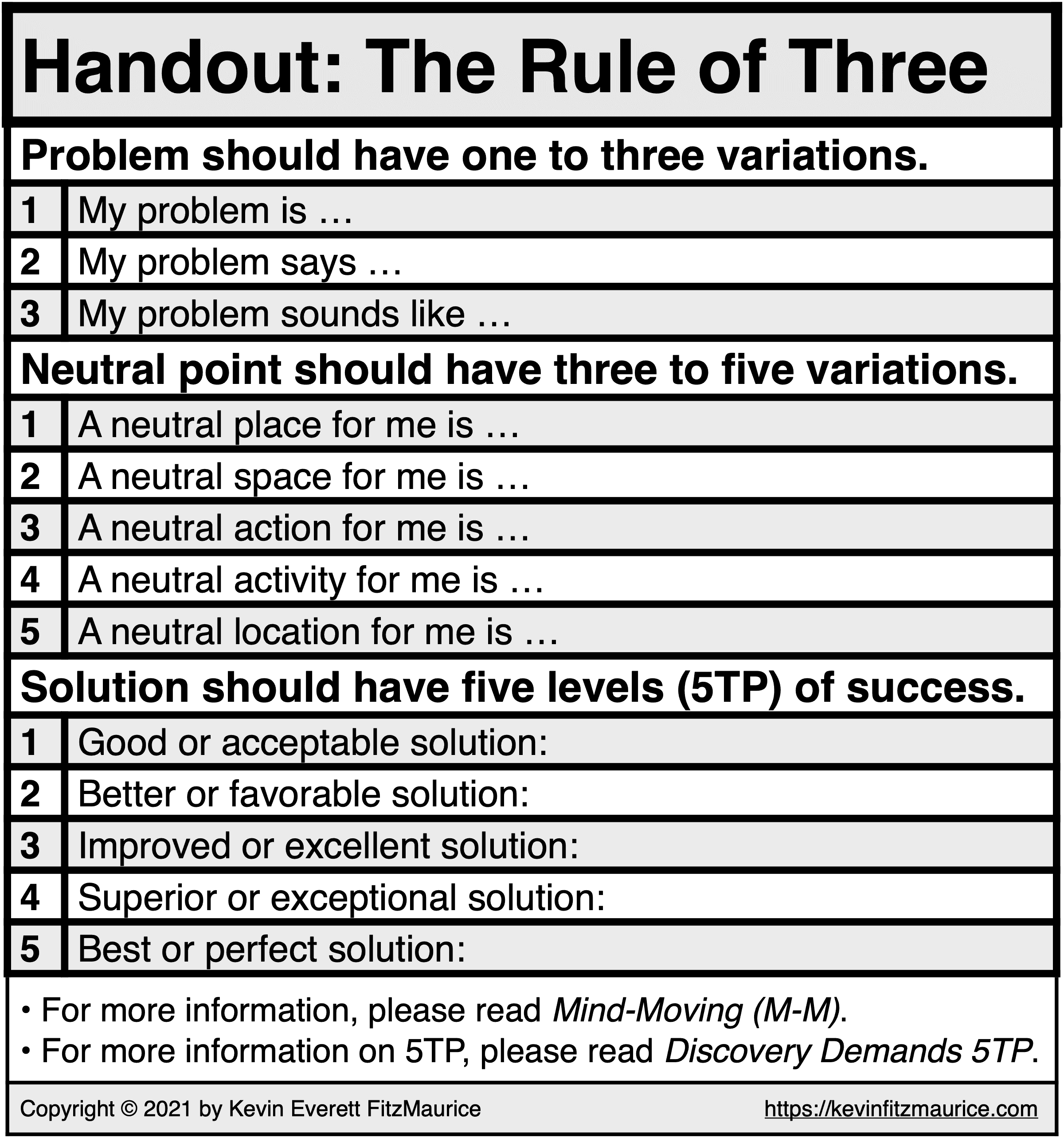 Handout for the Rule of Three