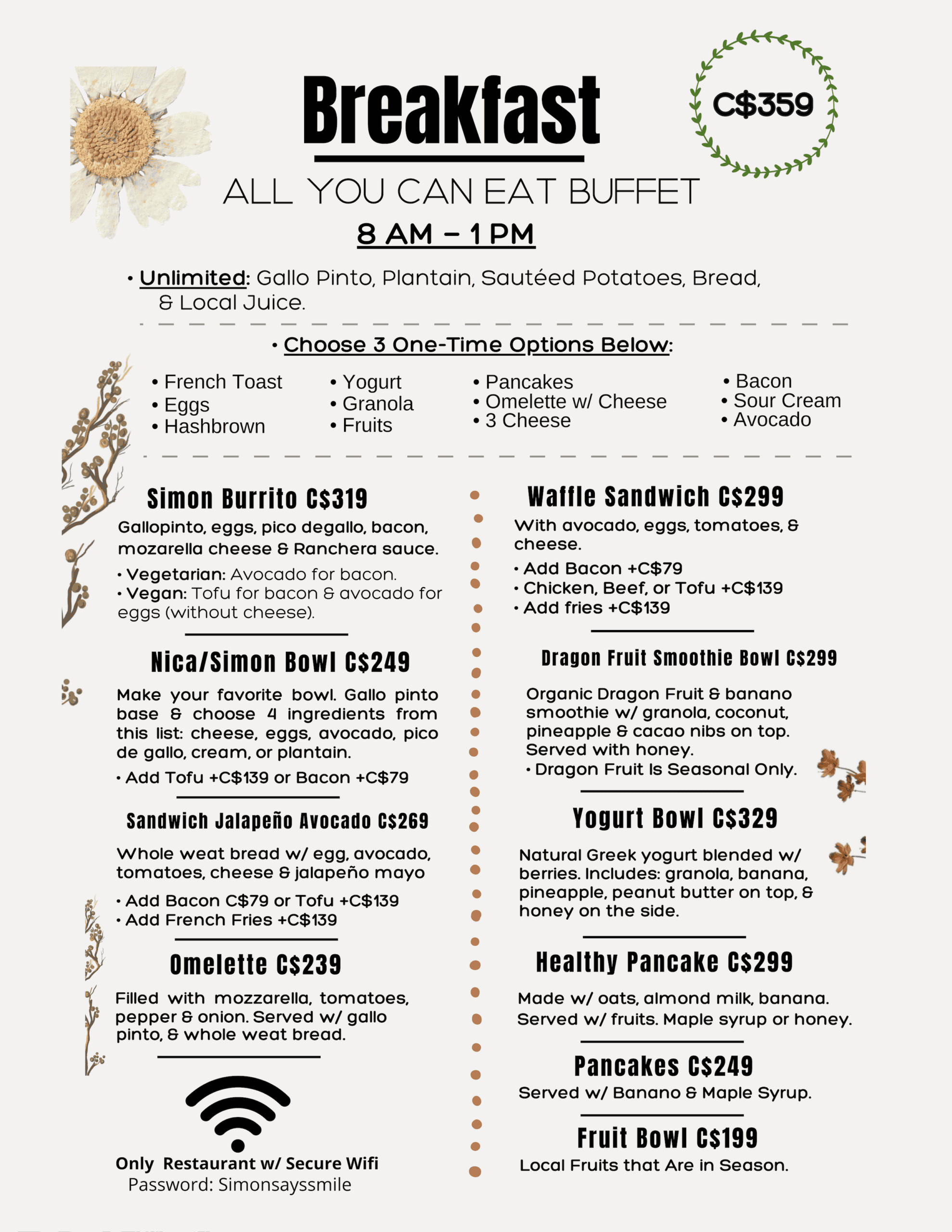 Simon Says Menu Page 2 of 8