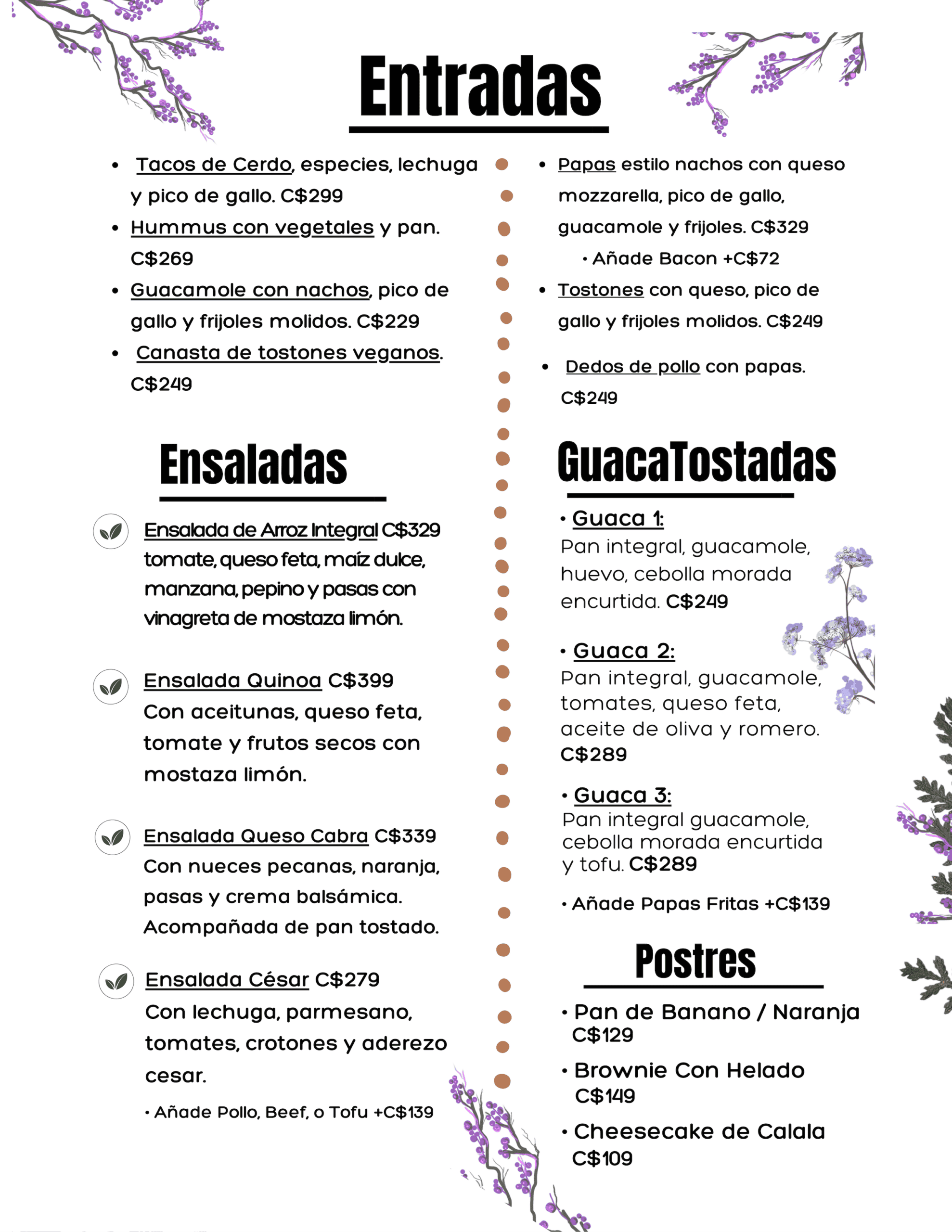 Simon Says Menu Page 3 of 8