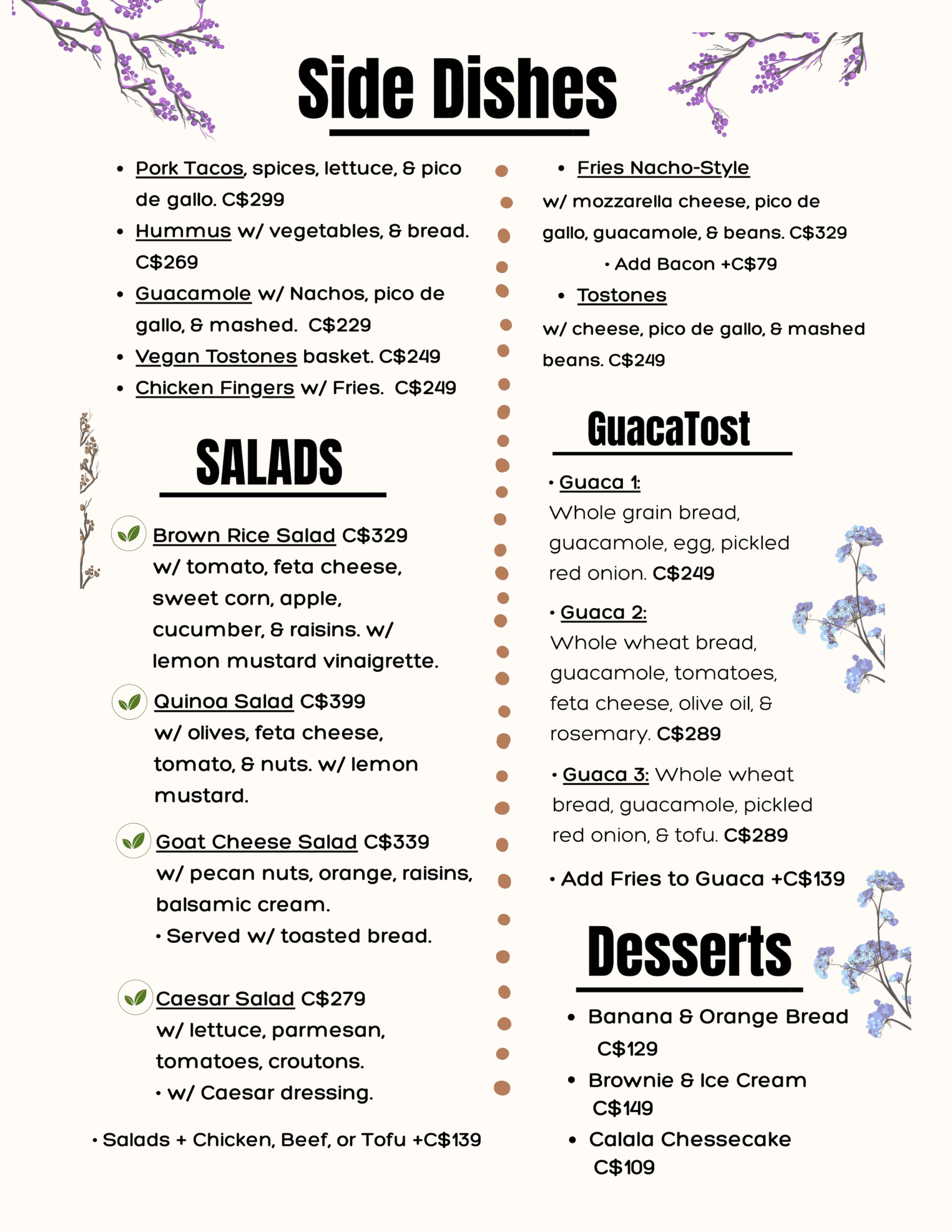 Simon Says Menu Page 4 of 8