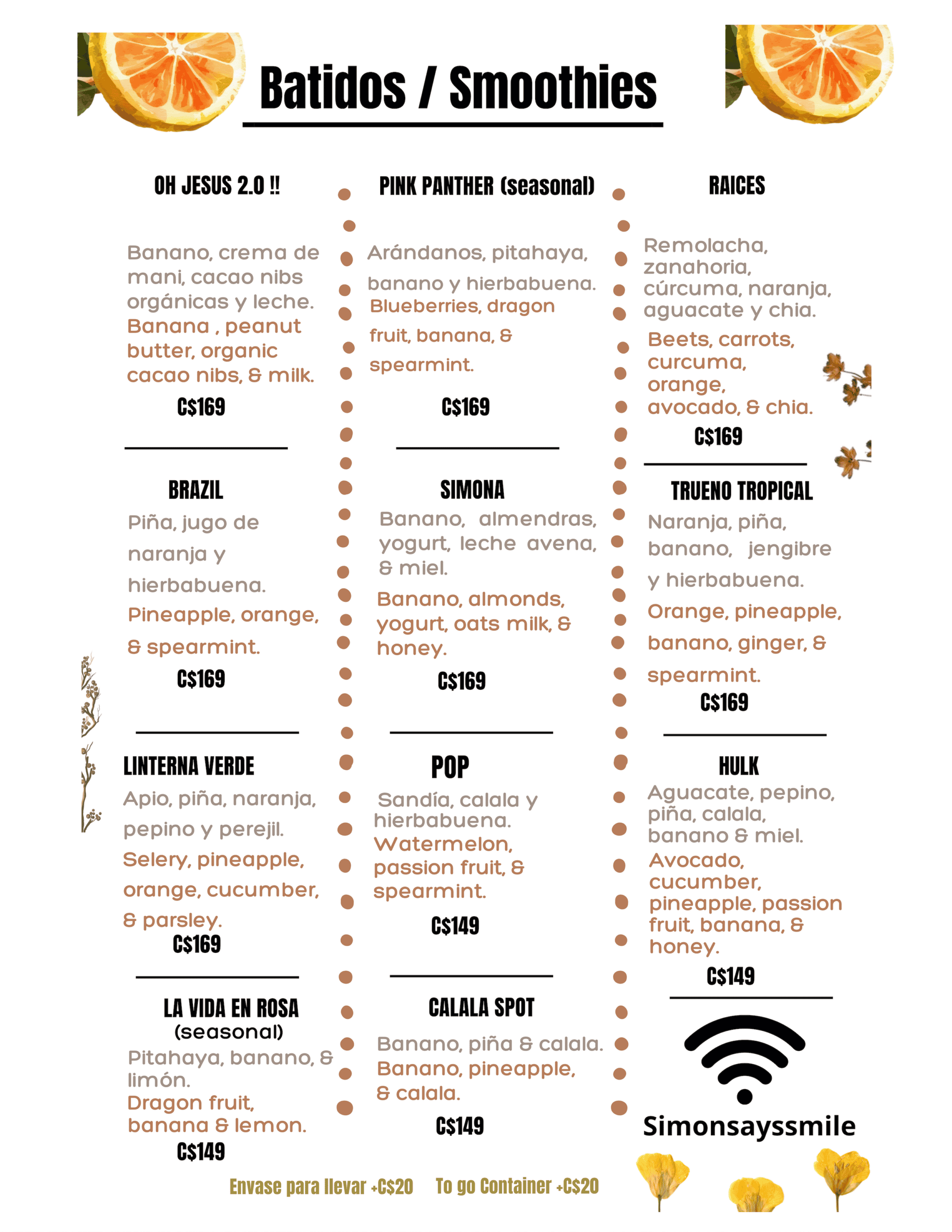 Simon Says Menu Page 7 of 8