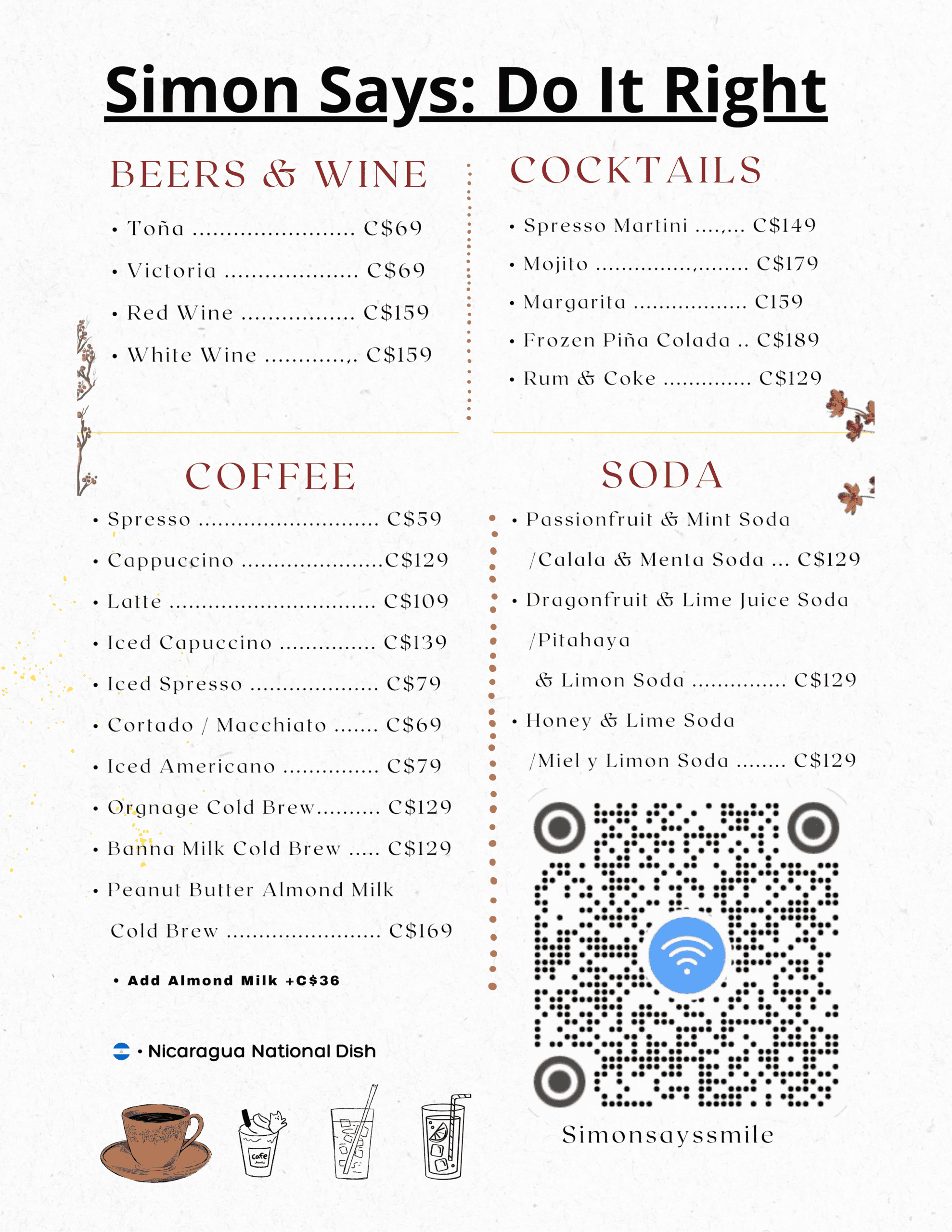 Simon Says Menu Page 8 of 8
