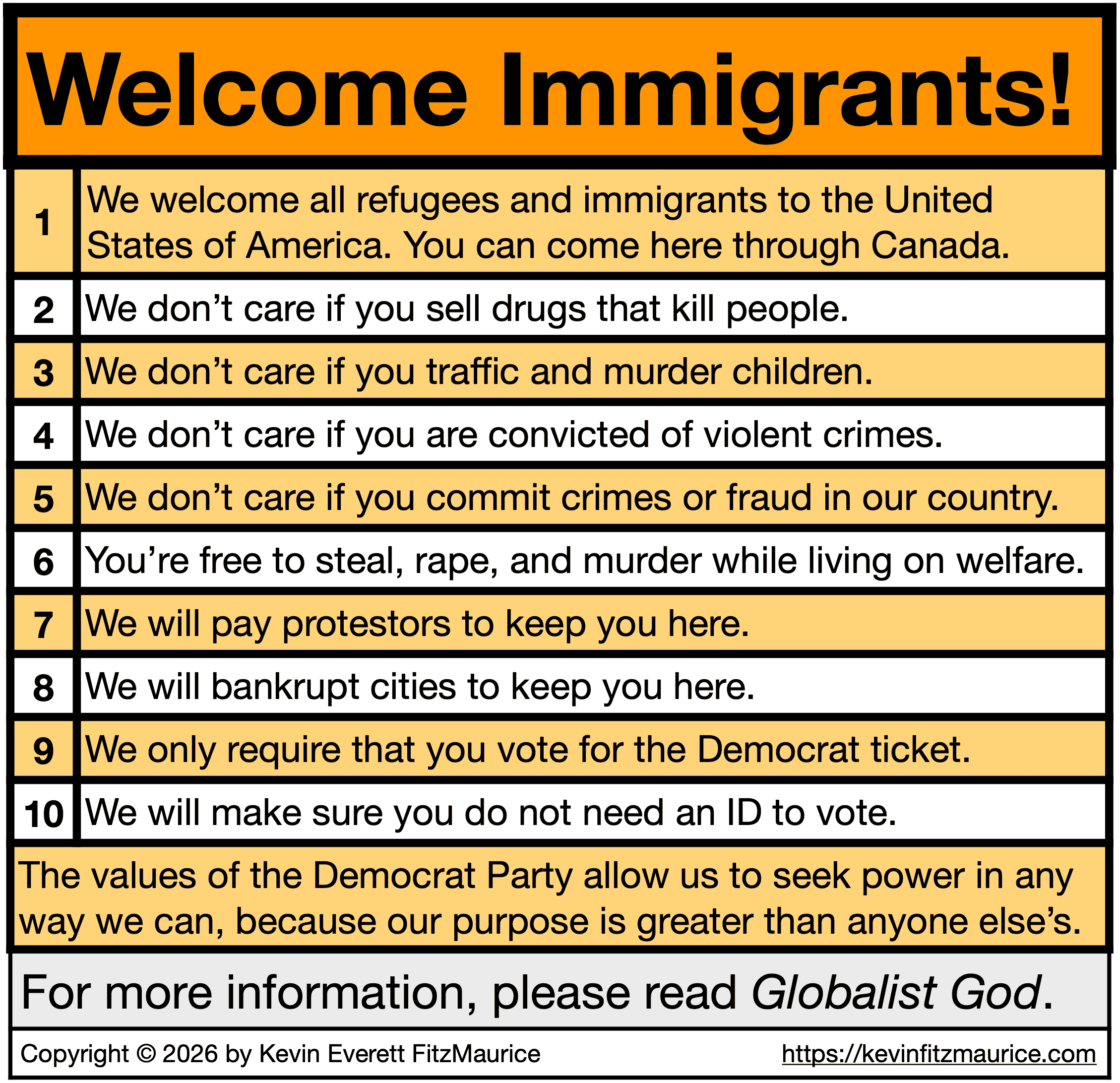 Welcome Immigrants and vote Democrat.